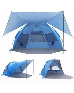 Elegear Pop-Up Beach Tent for 4–6 People, 360-Degree Removable Canopy, UPF 50+ Sun Protection and Waterproof Design