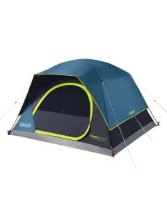 Coleman Skydome Darkroom 4-Person Camping Tent, 3-Season Dome Tent, Dark Room Technology, WeatherTec Waterproof Protection, Quick Setup, Fiberglass Poles