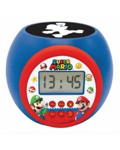 Lexibook Nintendo Super Mario Projector Alarm Clock with Ceiling Projection, Night Light Battery Operated