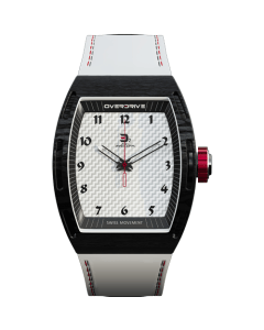 Overdrive D2 Edition D2-DFC-EBW Watch, 40mm Carbon Fiber Case, Swiss Ronda 763H3 Quartz Movement, K1 Mineral Glass, Rubber Strap, 50m Water Resistant