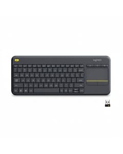 Logitech K400 Plus Wireless Touch TV Keyboard with Easy Media Control and Built-in Touchpad, HTPC Keyboard - Black