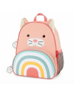 Skip Hop Zoo Cat Little Kid Backpack 3+ Years, Stylish and Functional Design, Adjustable Mesh Bottle Pocket, Padded Adjustable Comfy Straps - Multicolour