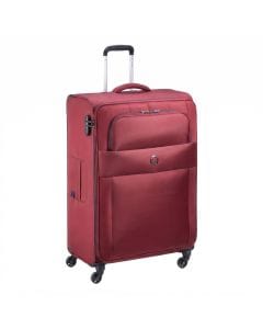 Delsey Cuzco 78cm Large 4-Wheel Softside Trolley Case - Lightweight 500D Polyester, 500 Denier Polyester | Red