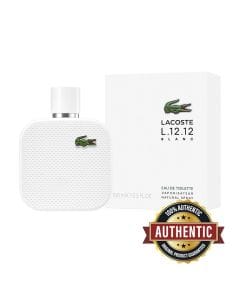Lacoste L.12.12 Blanc Eau de Toilette 100ML - Grapefruit, Rosemary & Cedarwood Fresh Woody Aromatic Men's Fragrance | 3386460149082