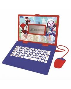 Lexibook Disney Marvel Spider-Man Bilingual Educational Laptop, 124 Activities in French/English Blue and Red