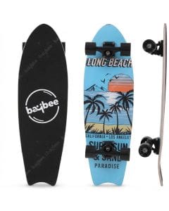 Baybee 28-Inch Complete Skateboard for Kids & Teens, Double Kick Concave Deck, 7-Layer Maple Wood, Adjustable Design