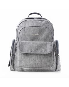 Skip Hop Luna Diaper Backpack, Spacious And Highly Organized Storage, Dedicated Functional Pockets, Includes Cushioned Changing Pad -  Gray