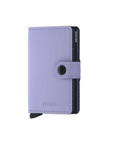 Secrid Miniwallet Matte Lilac-Black, Compact RFID Wallet, Slim Leather Card Holder, Secure Card Storage