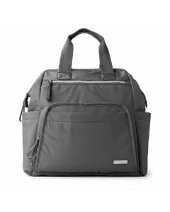 Skip Hop Main Frame Diaper Backpack, Lightweight, Two Exterior Zip Pockets, Adjustable Backpack Straps, Easy-grab Double Top Handles - Charcoal
