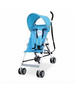 Nurtur Rex Lightweight Stroller Compact Fold Travel Buggy with Sun Canopy & Shoulder Strap, 5-Point | Light Blue