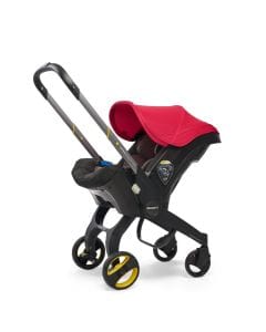 Doona Infant Car Seat And Stroller, Folds And Unfolds With The Click Of A Button, Removable And Washable Textiles, 5-point Harness - Flame Red