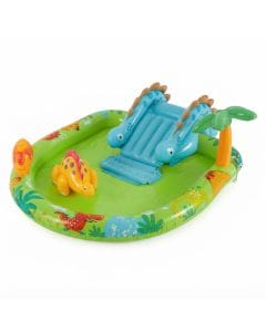 Intex Little Dino Inflatable Backyard Pool Play Center, Built-In Palm Tree Water Sprayer, Multiple Colors