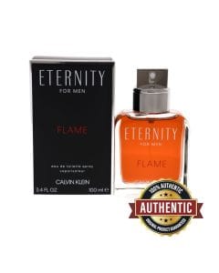 Calvin Klein Eternity Flame for Men Eau de Toilette, Warm Amber Leather Fragrance with Pineapple, Rosemary, Labdanum & Amber - 100ml