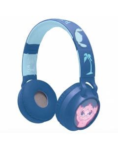 Lexibook Disney Stitch Kids Headphones - Wireless Bluetooth 5.3 & Wired, 85dB Volume Limit Light-up Ears, Built-in Mic