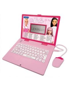 Lexibook Barbie Bilingual Educational Laptop, English/Portuguese Learning Toy with 124 Activities Pink