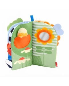 Fisher-Price Four Seasons Sensory Soft Book, Interactive Baby Activity Toy with Teether, Mirror & Tactile Features, Newborn+