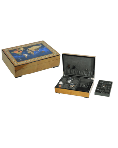 Luxury Signature Wooden Watch & Jewelry Box, MDF with Gray Velvet Lining, Yellow High Gloss Finish, Removable Tray, Corner Protectors, 338x240x90mm Storage Case