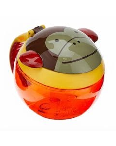 Skip Hop Zoo Monkey Snack Cup 12+ Months 222ml, Hygienic Flip-Down Straw Protection, Adorable Zoo Character Design, Dishwasher Safe - Multicolour