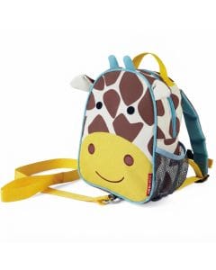 Skip Hop Zoolet Giraffe Design Backpack 1 To 4 Years, Convenient Mesh Bottle Pocket, Adjustable Strap for Secure Fit - Multicolour