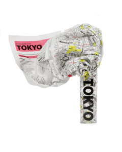 Palomar Crumpled City Map Tokyo, Waterproof Non-Woven Fabric Travel Map, Lightweight, Tear & Puncture Resistant