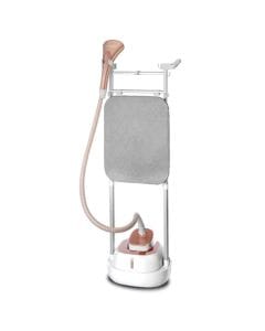 Black + Decker Digital Garment Steamer 2000W, 6 Steam Levels, 2L Tank, 45-Sec Heat-Up, White/Rose Gold | GSTD2050-B5