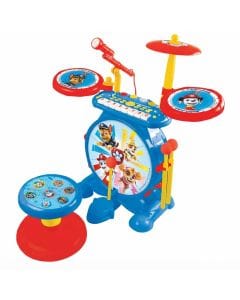 Lexibook Paw Patrol Chase Electronic Drum Set, 3-in-1 Musical Toy with Piano, Drums Blue and Red