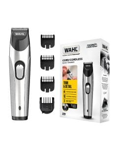 Wahl Rechargeable Cordless Beard Trimmer with Precision Stainless Steel Blades, Lithium-Ion Battery, Adjustable Guide Combs & 60-Min Runtime | Silver - 9891-017V
