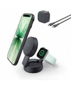 Belkin UltraCharge Pro 2-in-1 Qi2 Wireless Charging Station, 25W Fast Charger for iPhone and Apple Watch