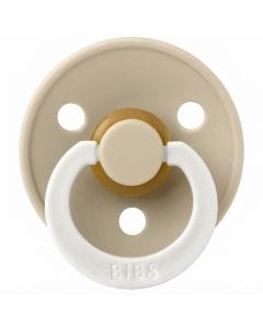 BIBS Latex Pacifier Colour Size 1 0-6 Months, Round And Soft Nipple, Anti-Irritation Shield, Skin-Like Softness, Flexible And Durable Design - Vanilla Glow