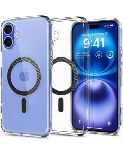 Spigen Ultra Hybrid MagFit Case for iPhone 16, Carbon Fiber Design, MagSafe Compatibility and Military-Grade Drop Protection