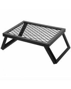 Stansport Heavy-Duty Steel Camp Grill, Portable Folding Fire Pit Cooking Grate for Pots and Pans