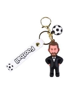 Luxury Signature Messi Figure 3D Keychain, Soccer Player Collectible Keyring, Durable Bag Charm
