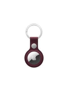 Apple AirTag FineWoven Key Ring, Premium Micro-Twill Fabric with Stainless Steel Ring, Secure AirTag Holder | Burgundy - MKG04ZM/A