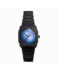 Saatchi Ottagono Blu Watch, 40mm Polycarbonate Case, Miyota 2015 Movement, Silicone Strap with Butterfly Buckle, Mineral Glass, 3 ATM Water Resistant