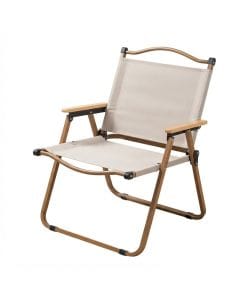 Jorunb Folding Camping Chair, Ultralight Aluminum Beach Chair with Beech Wood Handles