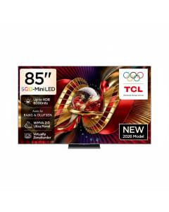 TCL 85 Inch 4K SQD Mini LED Smart Google TV, 144Hz, 6000 Nits Peak Brightness, Dolby Atmos, Bang & Olufsen Audio, HDR Gaming TV - Black - 85C8L 