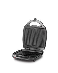Black + Decker 2-in-1 4-Slice Sandwich Maker & Grill - 1400W, Interchangeable Non-Stick Plates, 180° Flat Open, Locking Clamp | TS4120-B5