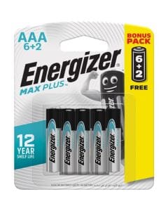 Energizer MaxPlus Alkaline AAA Batteries - Bonus Pack (6+2 Free) Longest-Lasting, Leak Protection