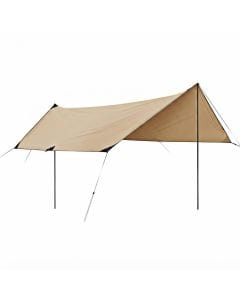 TOCYHF Camping Tarp, 450 x 300cm Waterproof UPF 50+ Sunshade Shelter with 2 Adjustable Poles