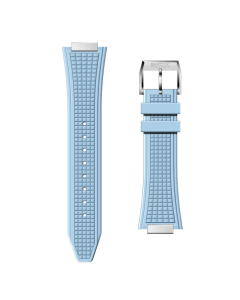 Saatchi Light Blue Rubber Watch Strap, Premium Replacement Band with Stainless Steel Buckle