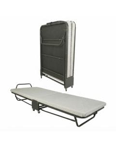 MEISHIDA Folding Bed with 10 cm Memory Foam Mattress, Sturdy Portable Rollaway Guest Bed for Adults
