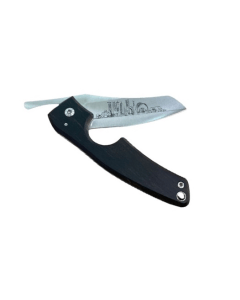 Les Fines Lames Cigar Knife Doha Edition, Ebony Wood Handle, 14C28N Stainless Steel Blade, 70 Ring Gauge Cutter, Folding Cigar Knife,