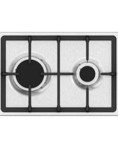 Simfer 30cm Built-In Gas Hob, 2 Gas Burners, Front Controls, Compact Domino Design, Stainless Steel Surface | Stainless Steel - SMFBHGFLT30