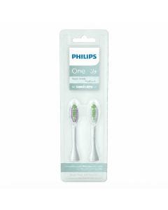 Philips One by Sonicare Replacement Brush Heads BH1022/03, Mint Light Blue, 2-Pack, Soft Bristles
