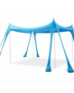 Supreouts 10 x 10ft Beach Tent Sun Shelter, UPF 50+ Portable Canopy with 8 Sandbags and Support Poles