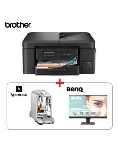 Home Office Compact Bundle Nespresso Coffer Maker Machine + BenQ 23.8" 1080P FHD Home Monitor + Brother A4 All-in-One Multifunction Printer (603001000005989+603001000005961+301002000000485)