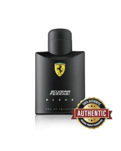 Ferrari Black Eau de Toilette for Men, Fresh Fruity Woody Fragrance with Apple, Cinnamon, Cardamom & Cedarwood - 125ml