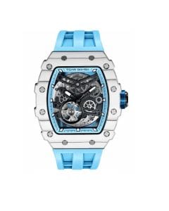 Tsar Bomba Carbon Fiber Automatic Watch, Forged Carbon Fiber Case, Skeleton Dial, Japanese Automatic Movement, Sapphire Crystal, Fluoro Rubber Strap