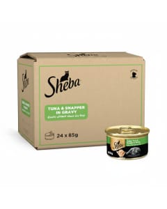 Sheba Canned Cat Food Tuna & Snapper - Grain-Free, Premium Nutrition (Pack of 24)
