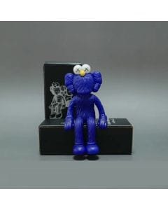 Luxury Signature Kaws Toy Figure, Blue Collectible Art Figure, 12cm Decorative Display Sculpture